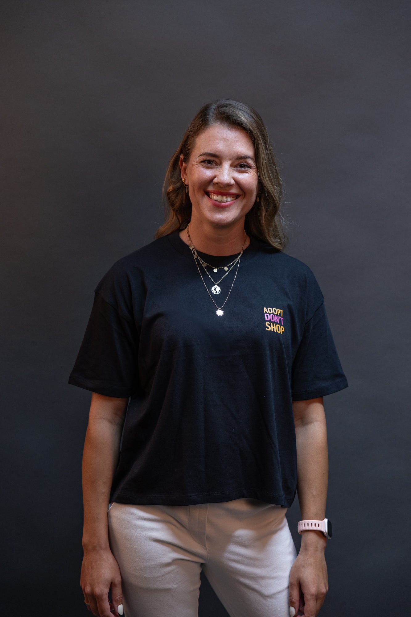 Cropped T-Shirt "Adopt don't Shop"