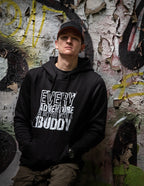 HOODIE "EVERY ADVENTURE IS BETTER WITH A BUDDY" schwarz