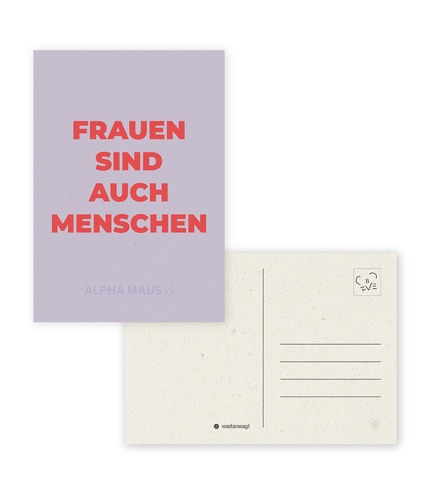 Postkarte "Frauen sind auch Menschen"