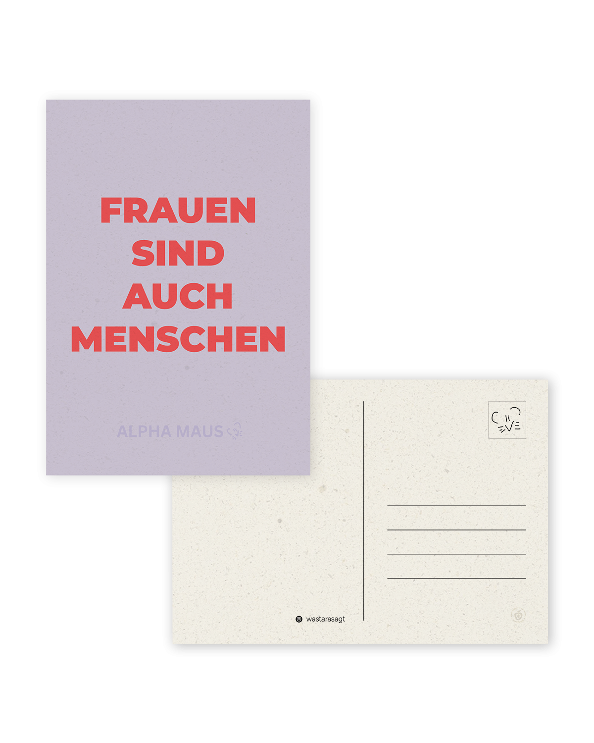 Postkarte "Frauen sind auch Menschen"