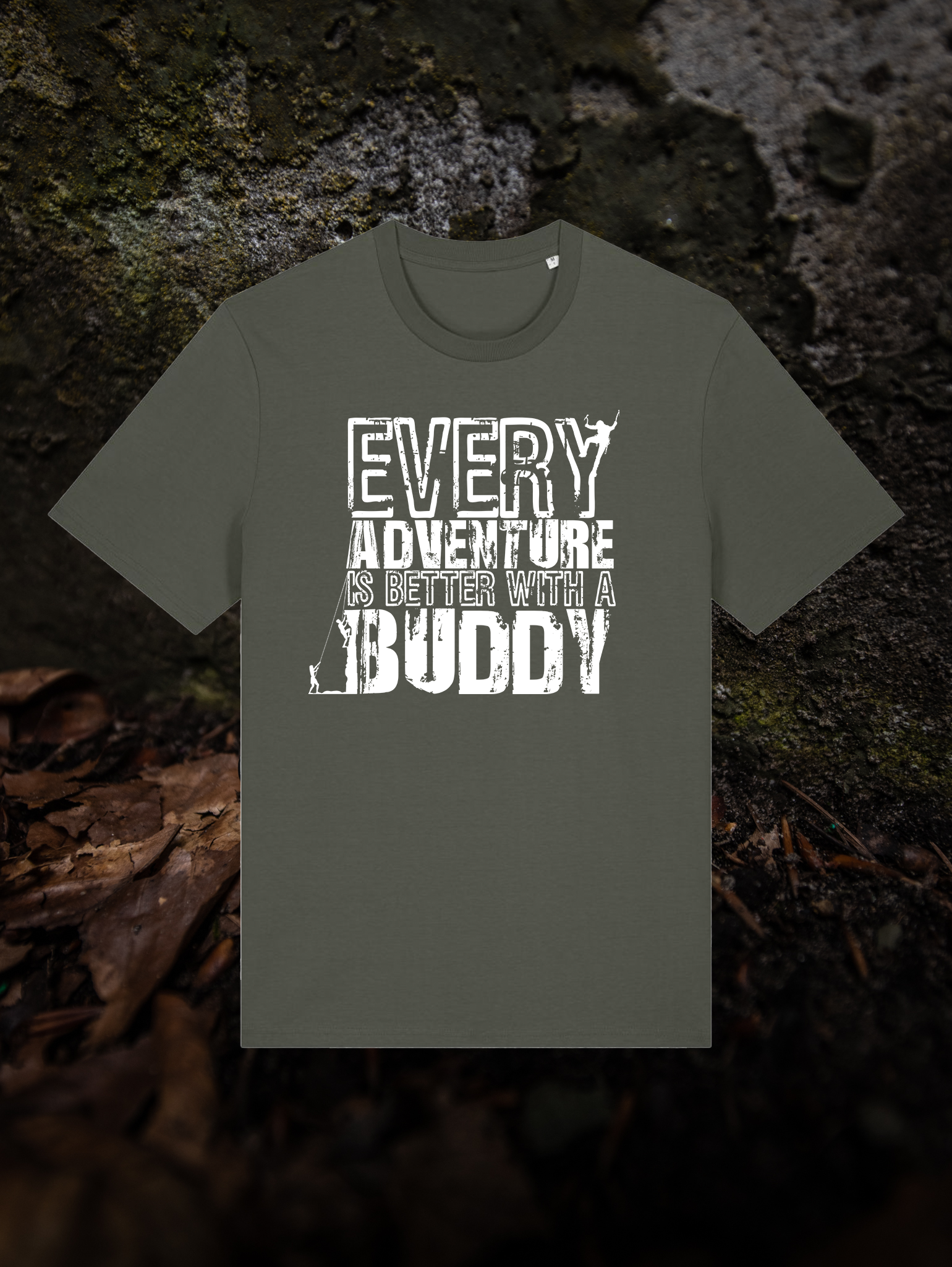 T-Shirt "EVERY ADVENTURE IS BETTER WITH A BUDDY" khaki