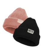 Beanie "NOT Sorry!" mit Label soft-rib