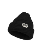Beanie "NOT Sorry!" mit Label soft-rib